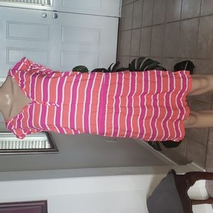 Gap m pink stripes vneck jersey dress comfy style